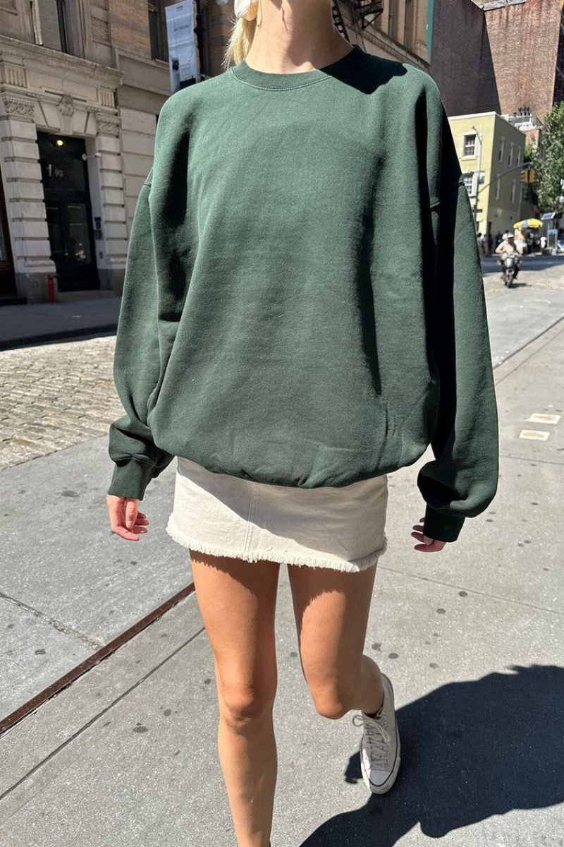 Sweatshirt Brandy Melville Erica Oversized Vert Foncé | RFZ-15518316